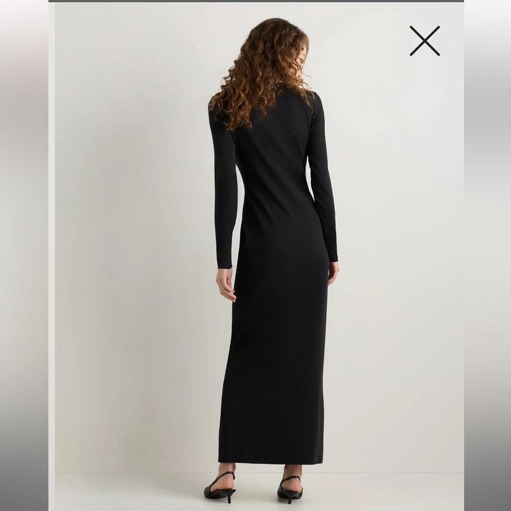 Quince Black Long-Sleeve knit maxi Dress- Large - Picture 8 of 8